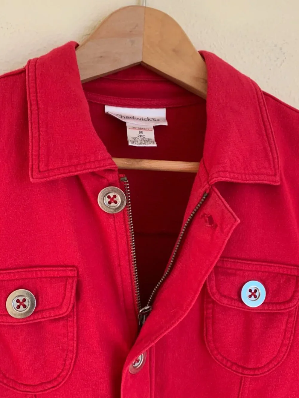 Vintage Chadwick's of Boston Full Zip Jacket Red Size M